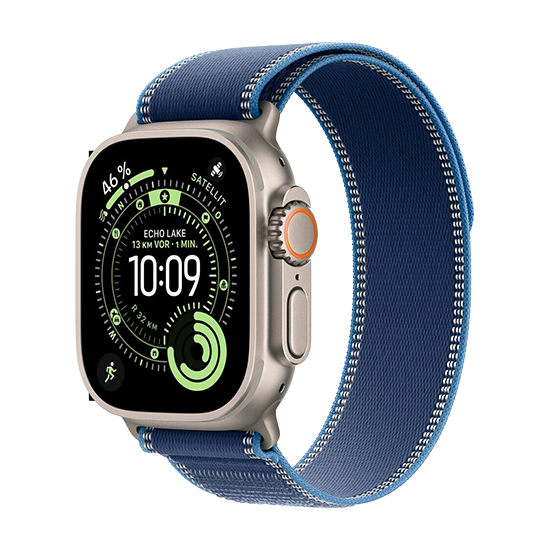 Watch Apple Watch Ultra 3 (2025) 5G 49mm Natural Titanium Case with Trail Loop S/M – Blue/Bright Blue