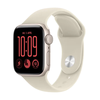 Watch Apple Watch SE 3 (2026) GPS 40mm Starlight Aluminium Case with Sand Sport Band S/M - Starlight