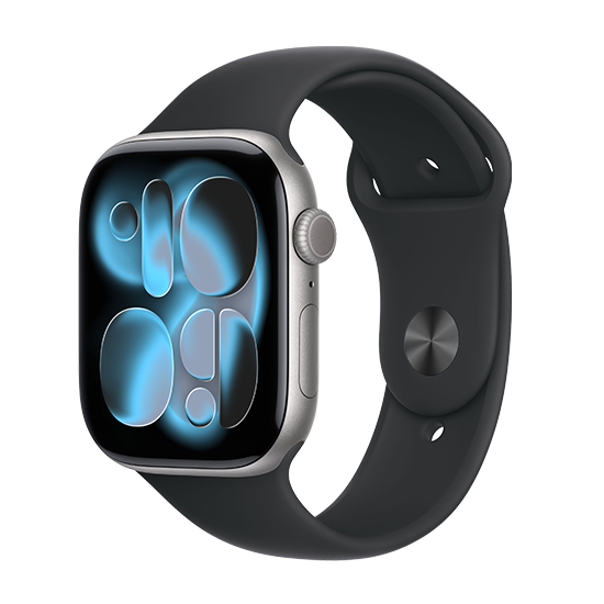 Watch Apple Watch Series 11 (2025) LTE 46mm Space Grey Aluminium Case with Black Sport Band M/L - Black