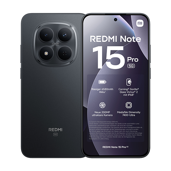 Xiaomi Redmi Note 15 Pro 5G Dual Sim 12GB RAM 512GB - Black
