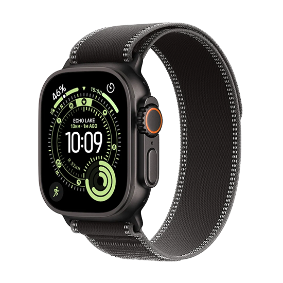 Watch Apple Watch Ultra 3 (2025) 5G 49mm Black Titanium Case with Trail Loop S/M - Black/Charcoal