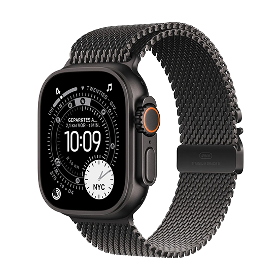 Watch Apple Watch Ultra 3 (2025) 5G 49mm Black Titanium Case with Black Titanium Milanese Loop M - Black