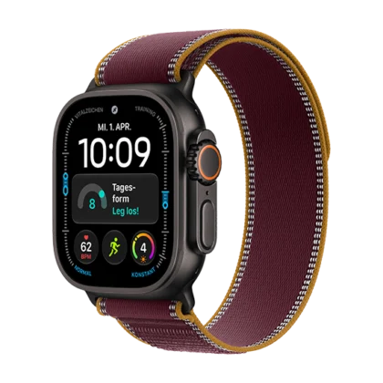 Watch Apple Watch Ultra 4 (2026) 5G 49mm Black Titanium Case with Trail Loop Burgundy - Titanium Black
