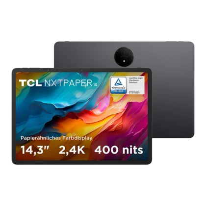 TCL NxtPaper 14 14.3 WiFi 8GB RAM 256GB Flip Case + T-Pen – Grey