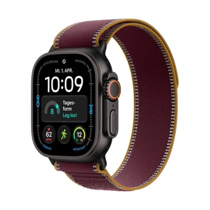 Watch Apple Watch Ultra 4 (2026) 5G 49mm Black Titanium Case with Burgundy Trail Loop M/L - Burgundy