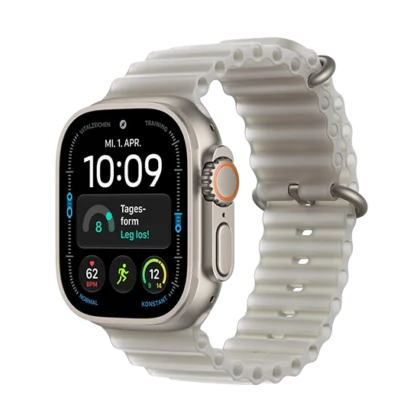 Watch Apple Watch Ultra 4 (2026) 5G 49mm Natural Titanium Case with Translucent Grey Ocean Band - Titanium Natural