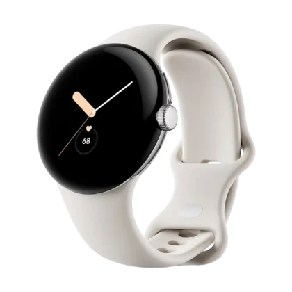 Watch Google Pixel Watch LTE 41mm Polished Silver Case with Sport Band - Chalk