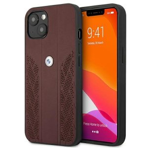 Etui iPhone 13 mini 5,4" czerwony/red hardcase Leather Curve Perforate