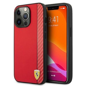 Ferrari iPhone 13 Pro Max 6.7" red/red hardcase On Track Carbon Stripe