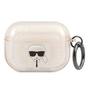 Karl Lagerfeld AirPods Pro skal guld / guld Glitter Karl`s Head