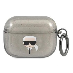 Karl Lagerfeld AirPods Pro fodral svart / svart Glitter Karl`s Head