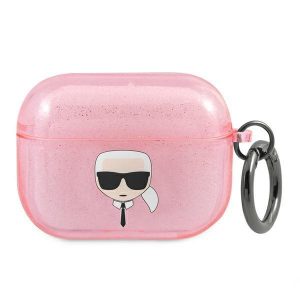 Karl Lagerfeld AirPods Pro fodral rosa / rosa Glitter Karl`s Head