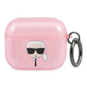 Karl Lagerfeld AirPods 3 fodral rosa / rosa Glitter Karl`s Head