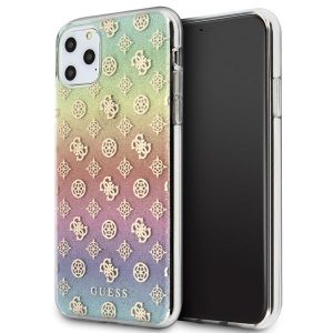 Guess iPhone 11 Pro Max multicolor hard case Iridescent 4G Peony