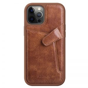 Nillkin Aoge Leather Case flexible armored genuine leather case with pocket for iPhone 12 mini brown