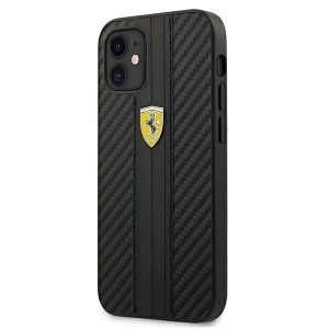 Ferrari iPhone 12 mini 5.4" black/black hardcase On Track PU Carbon