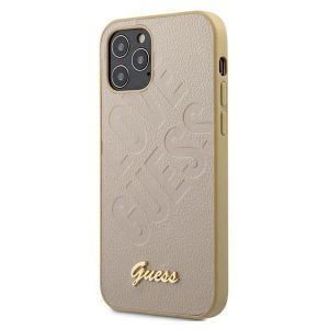 Guess iPhone 12 mini 5.4" gold/gold hardcase Iridescent Love Script Gold Logo