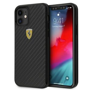 Ferrari iPhone 12 mini 5.4" black/black hardcase On Track Real Carbon