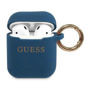 Guess AirPods cover blue/blue Silicone Glitter