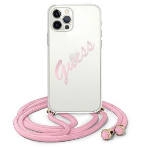 Guess iPhone 12/12 Pro 6.1" pink/pink hardcase Script Vintage