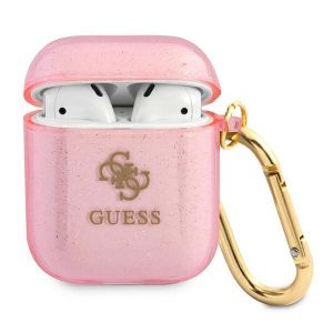 Guess AirPods cover pink/pink Glitter Collection