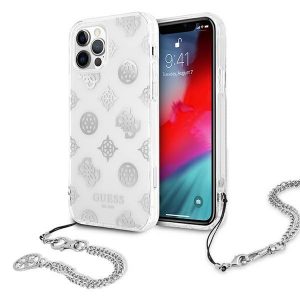 Guess iPhone 12 Pro Max 6.7" silver/silver hardcase Peony Chain Collection