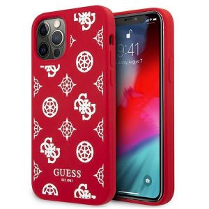 Guess iPhone 12 Pro Max 6.7" red/red hard case Peony Collection