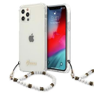 Guess iPhone 12/12 Pro 6.1" Transparent Hardcase White Pearl