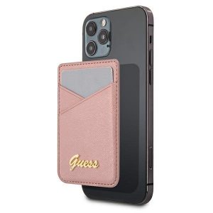 Guess Wallet Card Slot MagSafe Saffiano pink/pink