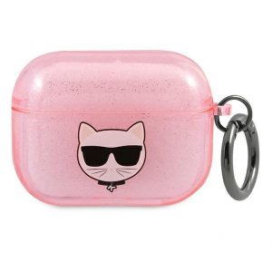 Karl Lagerfeld AirPods 3 cover różowy/pink Glitter Choupette