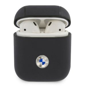 AirPods cover granatowy/navy Geniune Leather Silver Logo