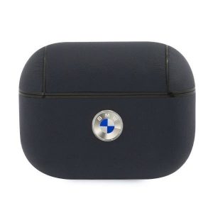 AirPods Pro cover granatowy/navy Geniune Leather Silver Logo