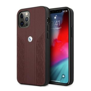 Etui iPhone 12 Pro Max 6,7" czerwony/red hardcase Leather Curve Perforate