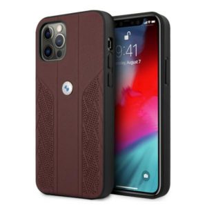 Etui iPhone 12/12 Pro 6,1" czerwony/red hardcase Leather Curve Perforate