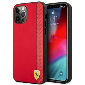 Ferrari iPhone 12 Pro Max 6.7" red/red hardcase On Track Carbon Stripe