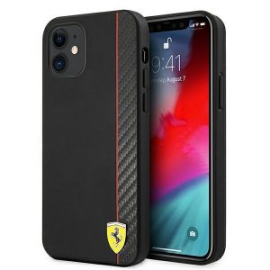 Ferrari iPhone 12 mini 5.4" black/black hardcase On Track Carbon Stripe