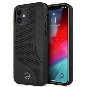 Mercedes iPhone 12 mini 5,4" czarny/black hardcase Leather Perforated Area