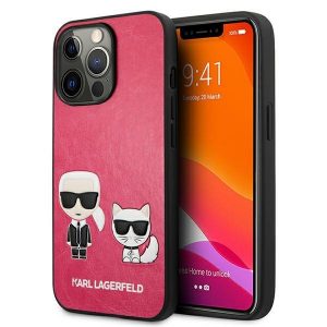 Karl Lagerfeld iPhone 13 Pro / 13 6.1" fuchsia / fushia hårdfodral Ikonik Karl & Choupette