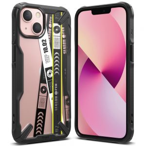 Ringke Fusion X Design durable PC Case with TPU Bumper for iPhone 13 mini black (Ticket band) (FXD540E43)