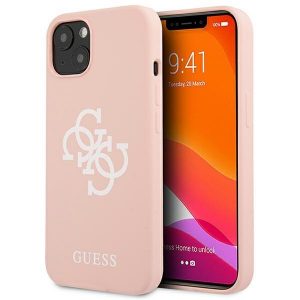 Guess iPhone 13 mini 5.4" pink/pink hard case Silicone 4G Logo