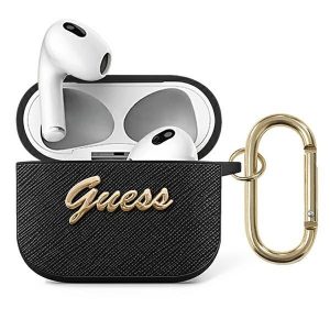 Guess AirPods 3 cover svart / svart Saffiano Script Metal Collection