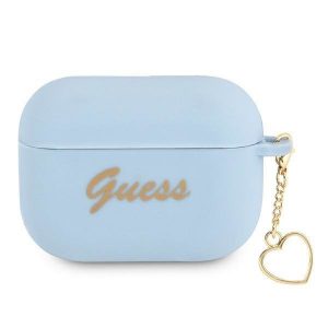 Guess AirPods Pro cover blue/blue Silicone Charm Heart Collection