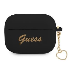 Guess AirPods Pro cover black/black Silicone Charm Heart Collection