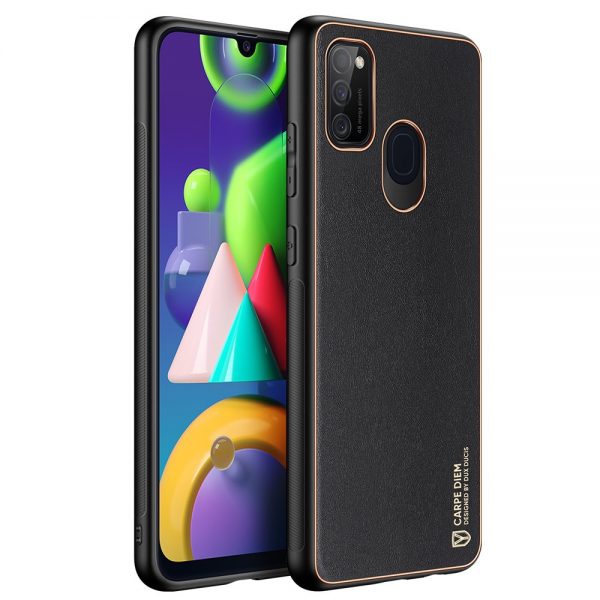 Dux Ducis Yolo elegant case made of soft TPU and PU leather for Samsung Galaxy M30s black