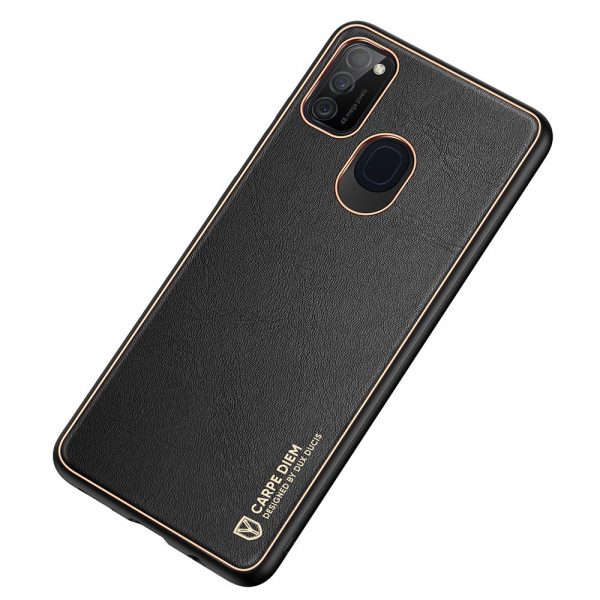 Dux Ducis Yolo elegant case made of soft TPU and PU leather for Samsung Galaxy M30s black