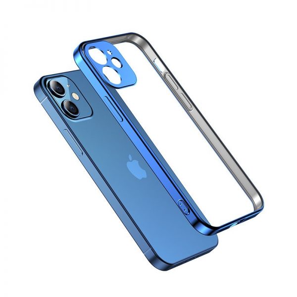 Joyroom New Beauty Series ultra thin case with electroplated frame for iPhone 12 Pro dark-blue (JR-BP743)