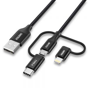 Choetech 3in1 MFI-kabel USB - USB Typ C / micro USB / Lightning