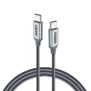 Choetech USB Typ C - USB Type C-kabel 5A 100 W Strömförsörjning 480 Mbps 1,8 m grå