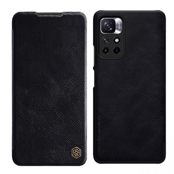 Nillkin Qin Case Flip Case for Xiaomi Redmi Note 11T 5G / 11S 5G / 11 5G (China) / Poco M4 Pro 5G - Black