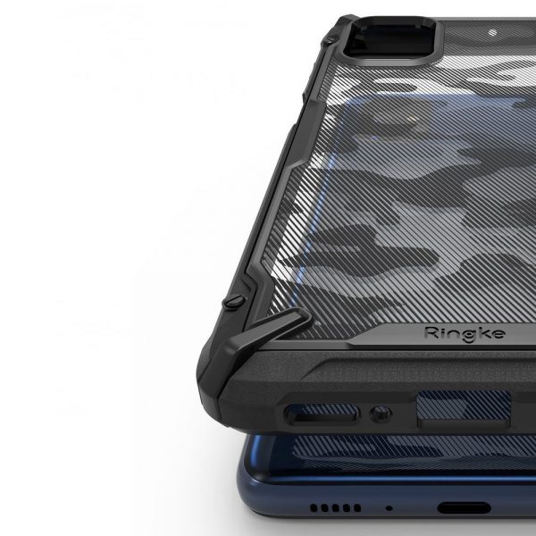 Ringke Fusion X Design durable PC Case with TPU Bumper for Samsung Galaxy M51 Camo Black (XDSG0043)